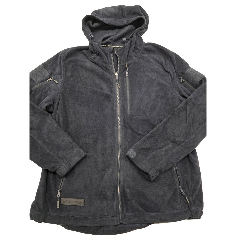 BAERSKIN Tactical Hoodie 4.0 Mens Full Zip Fleece Jacket Navy XL  - Lite Version